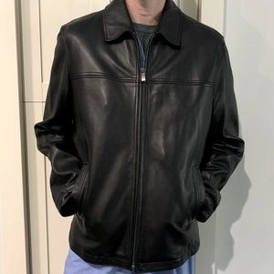 Johnston & Murphy Black Leather Jacket